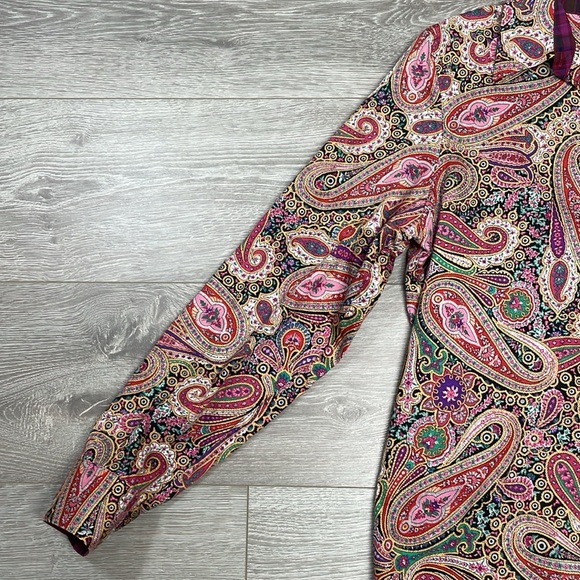 NWOT Chaps No Iron Paisley Long Sleeve Button Down Blouse XL - Picture 4 of 16